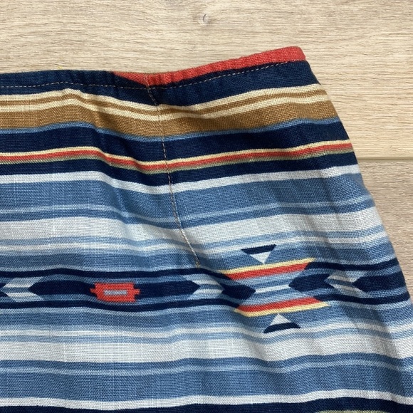 NWT Jones New York Linen Wrap Mini Skirt‎ Western Aztec Stripe Southwestern - Picture 8 of 14